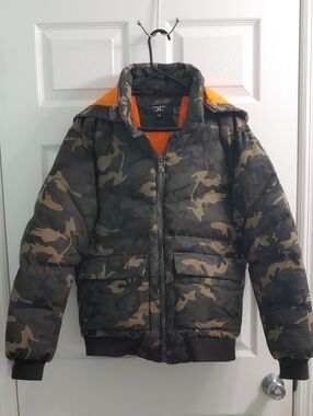 Jordan Craig Camo Puffer Jacket Men's Detachable Hood Coat Size M